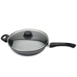 Wok Et Couvercle Revêtement Dur Comme La Pierre 28 Cm