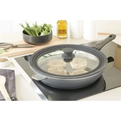 Couvercle En Verre Et Silicone Noir Multidiamètres 28, 30 Et 32 Cm -Cuisine À Domicile 147001 2 1 Couvercle en verre et silicone noir multidiametres 28 30 et 32 cm Mathon