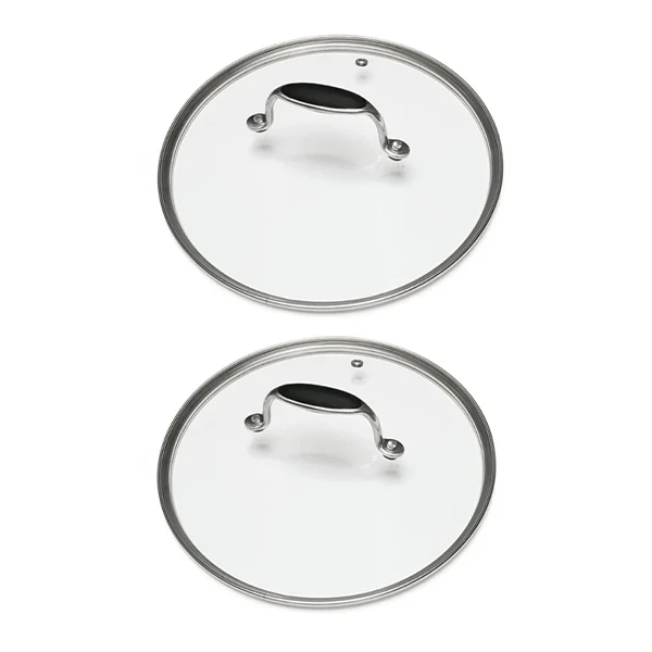 Lot De 2 Couvercles En Verre Excell'Inox 30 Et 32 Cm 1 Lot De 2 Couvercles En Verre Excell'Inox 30 Et 32 Cm