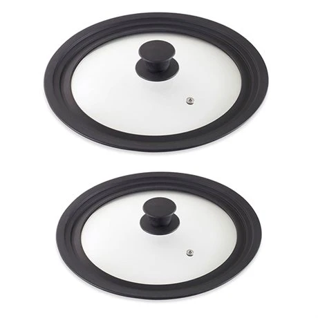 Lot 2 Couvercles En Verre Multi-diamètres De 16 à 28 Cm 1 Lot 2 Couvercles En Verre Multi-diamètres De 16 à 28 Cm