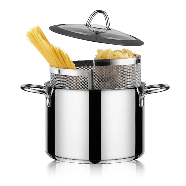 Cuiseur à Pâte Duetto Acier Inoxydable Et Couvercle Verre 24 Cm 1 Cuiseur à Pâte Duetto Acier Inoxydable Et Couvercle Verre 24 Cm