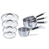 Lot 4 Casseroles + 4 Couvercles Rapid Cook 14 à 20 Cm