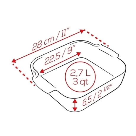 Peugeot Plat Carré Céramique Terracotta 28 Cm 2 Peugeot Plat Carré Céramique Terracotta 28 Cm – Image 2