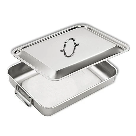 Plat à Four En Inox Avec Couvercle 1 Plat à Four En Inox Avec Couvercle