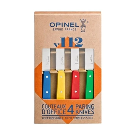 Opinel Coffret De 4 Couteaux D’office N°112, 4 Couleurs Classiques 2 Opinel Coffret De 4 Couteaux D’office N°112, 4 Couleurs Classiques – Image 2