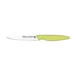 Couteau D'office Lame Crantée 11 Cm Vert Anis Bio Sourcé