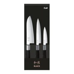Kai Set 3 Couteaux 10 Cm,15 Cm,18 Cm Wasabi Black