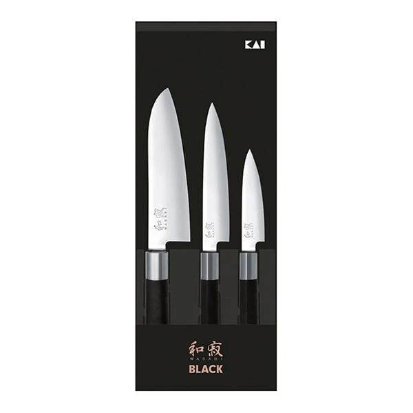 Kai Set 3 Couteaux 10 Cm,15 Cm,18 Cm Wasabi Black 1 Kai Set 3 Couteaux 10 Cm,15 Cm,18 Cm Wasabi Black