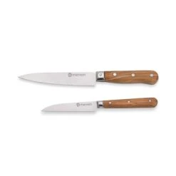 Set Couteau D'office Et Couteau De Chef En Bois D'olivier Et Lame Inox
