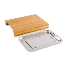 Planche à Découper Bambou 34 Cm Avec Bac Amovible Inox -Cuisine À Domicile 481016 2 4 Planche a decouper bambou 34 cm avec bac amovible inox Mathon