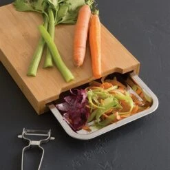 Planche à Découper Bambou 34 Cm Avec Bac Amovible Inox -Cuisine À Domicile 481016 3 4 Planche a decouper bambou 34 cm avec bac amovible inox Mathon