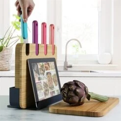 Bloc De 4 Couteaux Et Planche à Découper -Cuisine À Domicile 489000 2 1 Bloc de 4 couteaux et planche a decouper Trebonn