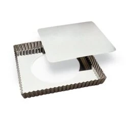 Moule à Tarte Carré Amovible En Fer Blanc