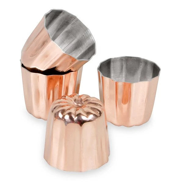 Patisse 4 Moules Cannelés à Canelés Bordelais 3,5 Cm Cuivre 1 Patisse 4 Moules Cannelés à Canelés Bordelais 3,5 Cm Cuivre