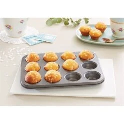 Plaque 12 Mini-muffins Acier Revêtement Antiadhérent 26 Cm