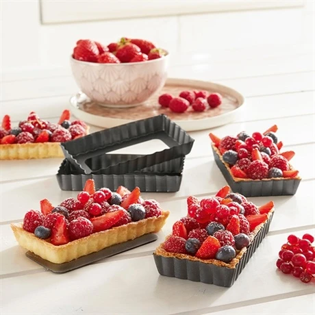 Lot De 8 Moules à Tartelettes à Fond Amovibles 4 Lot De 8 Moules à Tartelettes à Fond Amovibles – Image 4