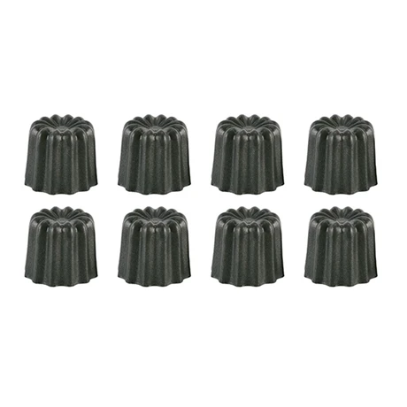Patisse Lot De 8 Moules à Canelés En Aluminium Anti-adhésif 4,5cm 1 Patisse Lot De 8 Moules à Canelés En Aluminium Anti-adhésif 4,5cm