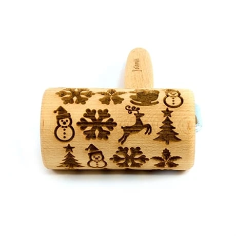 Patisse Mini Rouleau En Bois De Décoration Noël 2 Patisse Mini Rouleau En Bois De Décoration Noël – Image 2