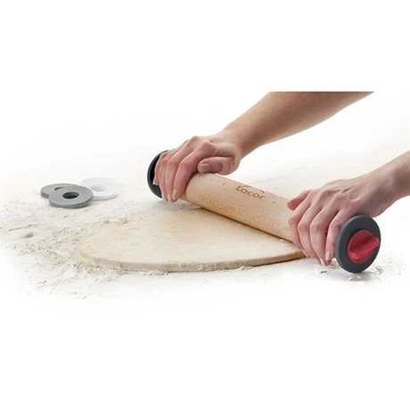 Rouleau à Pâtisserie En Hêtre Avec Anneaux 1 Rouleau à Pâtisserie En Hêtre Avec Anneaux