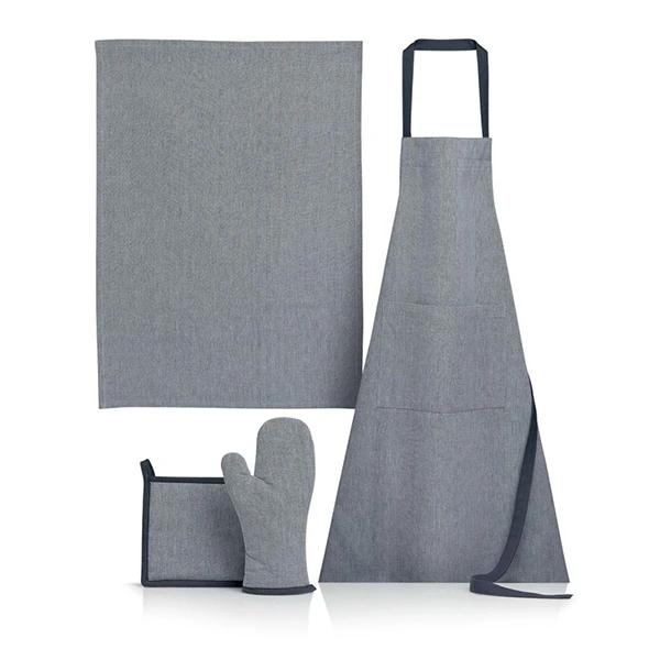 Set Manique, Gant, Torchon Et Tablier Jani Ombre 1 Set Manique, Gant, Torchon Et Tablier Jani Ombre