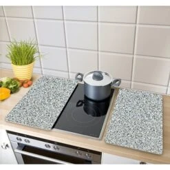 Set 2 Couvre-plaques Protection Motifs Granit -Cuisine À Domicile 62342 2 5 Set 2 couvre plaques protection motifs Granit Wenko by Maximex