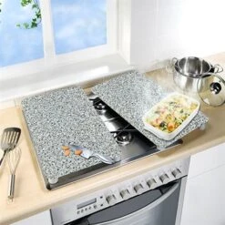 Set 2 Couvre-plaques Protection Motifs Granit -Cuisine À Domicile 62342 4 5 Set 2 couvre plaques protection motifs Granit Wenko by Maximex