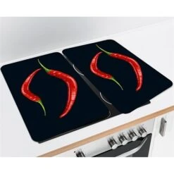 Set De 2 Couvre Plaques Protection Motifs Piments -Cuisine À Domicile 62352 2 4 Set de 2 couvre plaques protection motifs Piments Wenko by Maximex