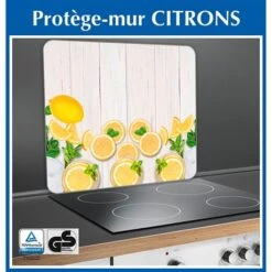 Protection Murale En Verre Citrons -Cuisine À Domicile 62387 2 3 Protection murale en verre Citrons Wenko by Maximex