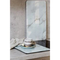 Set 2 Couvre-plaques Protection Motif Marbre -Cuisine À Domicile 62410 4 3 Set 2 couvre plaques protection motif marbre Wenko by Maximex