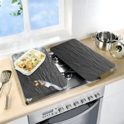 Set 2 Couvre-plaques Protection En Verre Motifs Ardoise -Cuisine À Domicile 62600 2 3 Set 2 couvre plaques protection en verre motifs Ardoise Wenko by Maximex