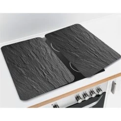 Set 2 Couvre-plaques Protection En Verre Motifs Ardoise -Cuisine À Domicile 62600 3 3 Set 2 couvre plaques protection en verre motifs Ardoise Wenko by Maximex