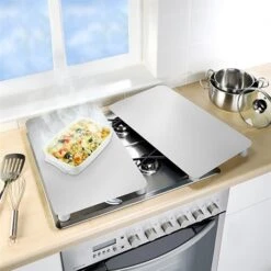 Set De 2 Couvres Plaques Argent 30 X 52 Cm 6 Set De 2 Couvres Plaques Argent 30 X 52 Cm -Cuisine À Domicile 628009 2 4 Set de 2 couvres plaques argent 30 x 52 cm Wenko by Maximex