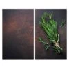 2 Couvres-plaques Protection Motif Romarin