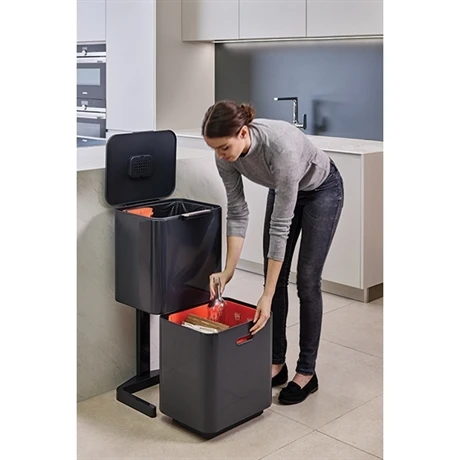 Joseph Joseph Poubelle Totem Graphite 60 L - 2 Compartiments 30 L 4 Joseph Joseph Poubelle Totem Graphite 60 L - 2 Compartiments 30 L – Image 4