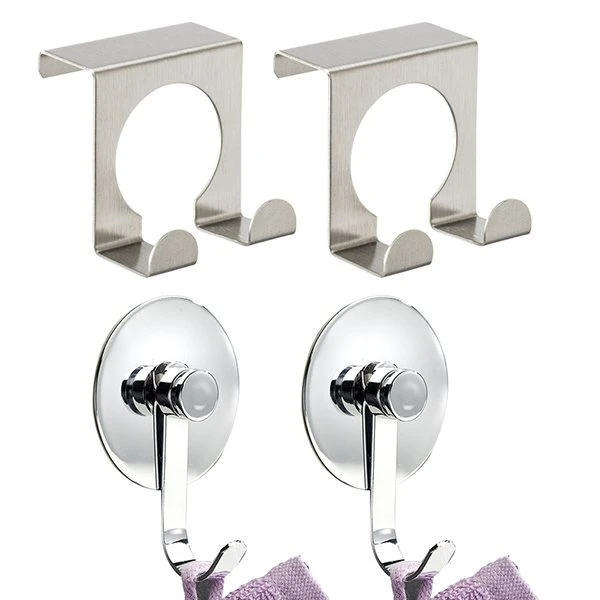 Lot 2 Crochets De Porte + 2 Crochets Muraux 1 Lot 2 Crochets De Porte + 2 Crochets Muraux