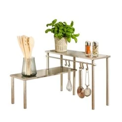 Étagère Angle 2 étages En Acier Inoxydable