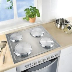 Set De 4 Cache-plaques En Inox -Cuisine À Domicile 67600 2 3 Set de 4 cache plaques en inox Wenko by Maximex
