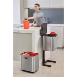 Joseph Joseph Poubelle Totem Acier Inoxydable 60 L - 2 Compartiments 30 L -Cuisine À Domicile 678001 3 2 Poubelle Totem acier inoxydable 60 L 2 compartiments 30 L Joseph Joseph