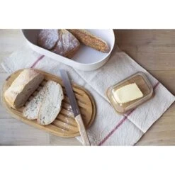 Beurrier Verre Bambou Avec Couteau -Cuisine À Domicile 844002 2 1 Beurrier verre bambou avec couteau Pebbly