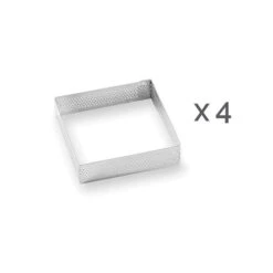 Lot 4 Cercles à Tarte Perforés En Inox Carré 8 Cm -Cuisine À Domicile 87950 2 4 Lot 4 cercles a tarte perfores en inox carre 8 cm Mathon